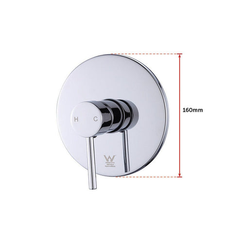 WELS 8" Chrome Rain Shower Dual Rounded Heads Set with Handheld