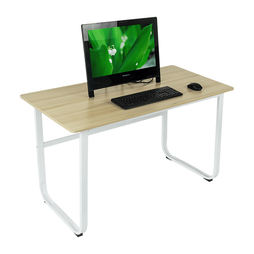 Wood & Steel Solid Computer Desk Home Office Furniture