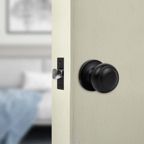 Door Handle Set Lever – Passage Function with Round Black Design and Functional Style