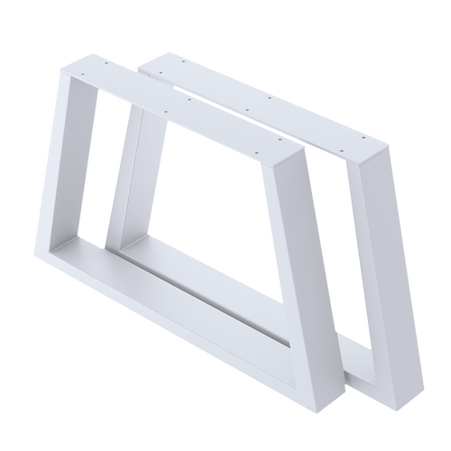 Trapezium-Shaped Table Bench Desk Legs Retro Industrial Design Fully Welded - White