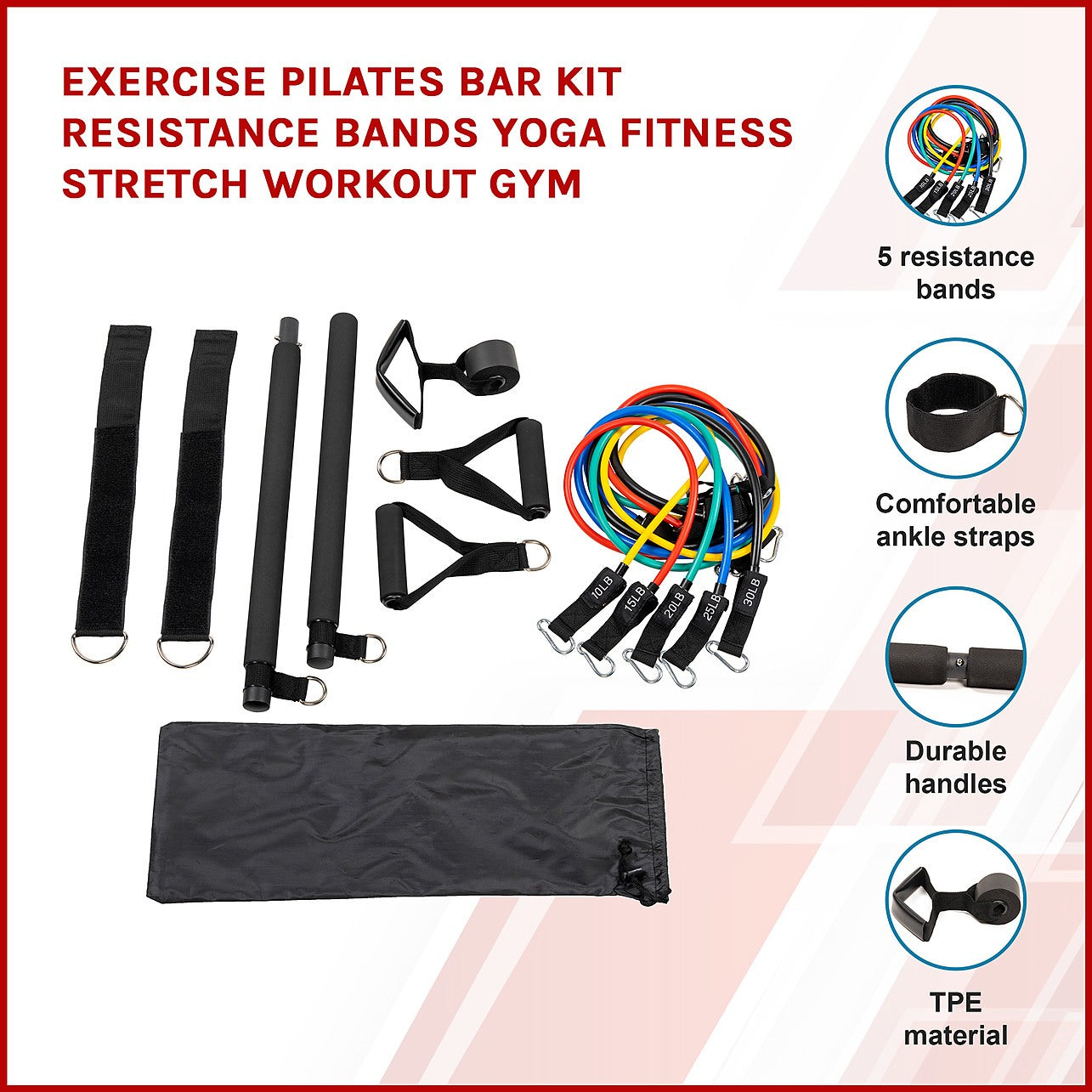 N A Pilates Bar Kit with Resistance Bands,Yoga Resistance Bands