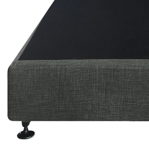 King Slatted Ensemble Bed Base - Platinum Graphite Linen Breathable Cover
