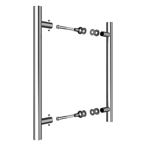 Round 300mm Push Pull Stainless Steel Door Handle Entrance Entry Shower Glass