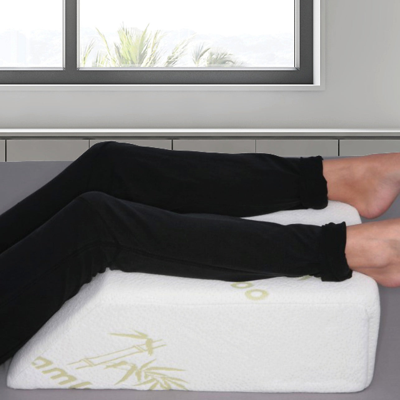 Abco Tech Leg Elevation Pillow with Memory Foam Top Leg Rest 8 Inch He