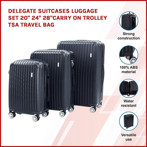 Delegate Suitcase Luggage Set 20" 24" 28"Carry On TSA