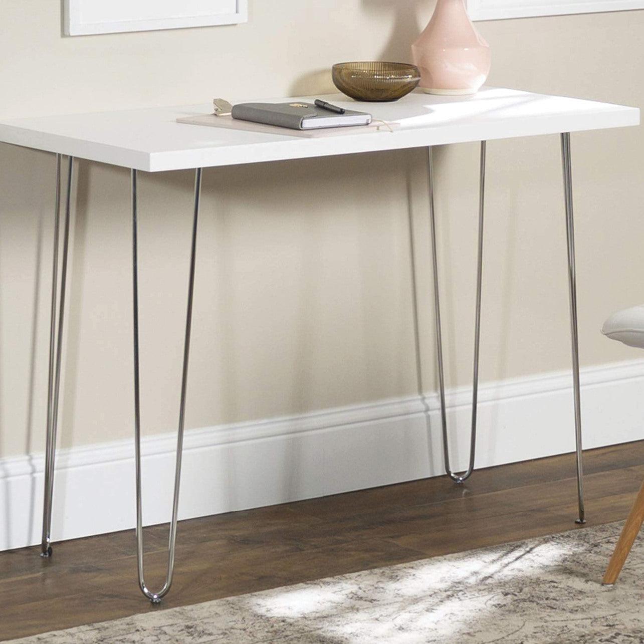 Set of Chrome Retro Hairpin Table Legs 12mm Steel Bench Desk