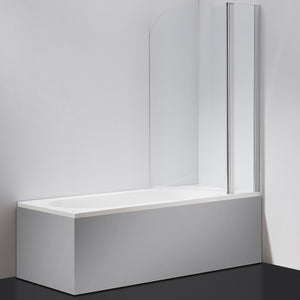 180° CHROME Pivot Door 6mm Safety Glass Bath Shower Screen By Della Francesca - 100 x 140cm