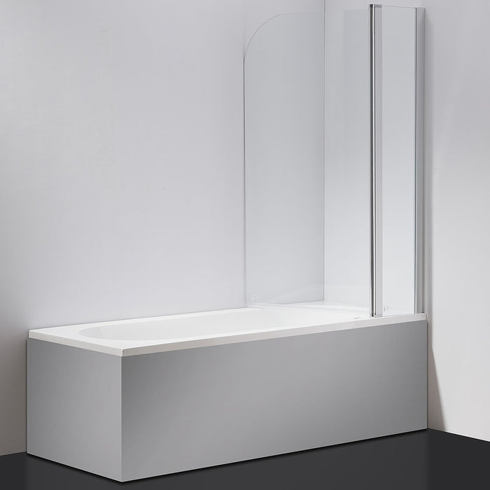 180° CHROME Pivot Door 6mm Safety Glass Bath Shower Screen By Della Francesca - 100 x 140cm