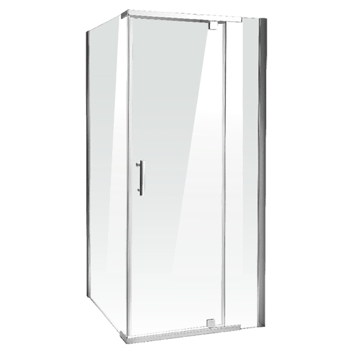 1000 x 800 x 1900mm Framed Safety Glass Pivot Door Shower Screen in CHROME