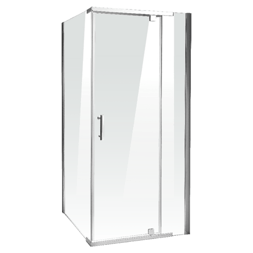 1000 x 900 x 1900mm Framed Safety Glass Pivot Door Shower Screen in CHROME