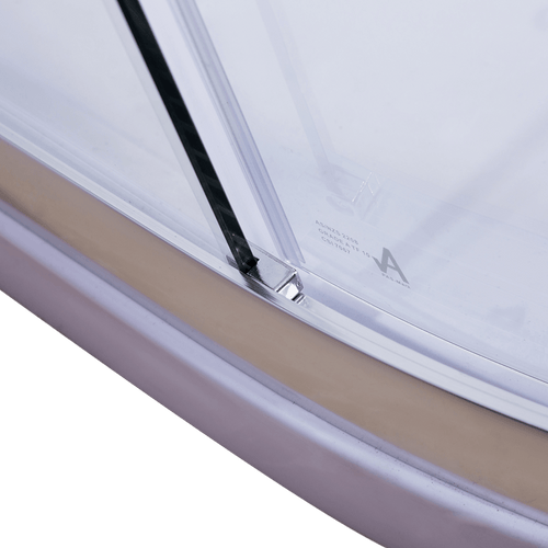 90 x 90cm Rounded Sliding 6mm Curved Shower Screen with Base in Chrome