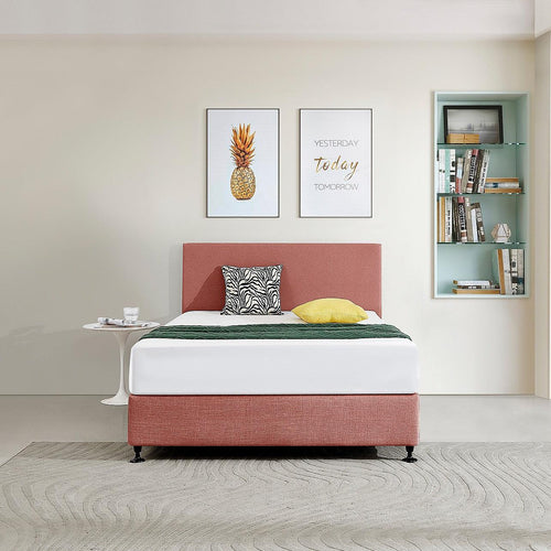 Linen Fabric Rectangular Double Bed Deluxe Headboard Bedhead Pearl Copper Brown 