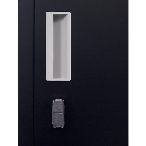 Black Locker with 4 Doors & Padlock-operated – Storage for Gym, School, or Workplace