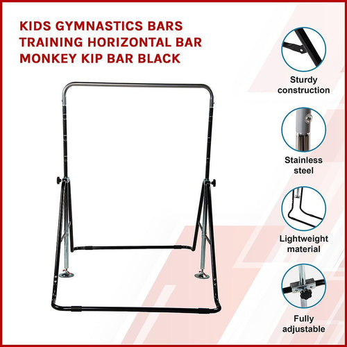 Black Kids Gymnastics Bars Training Horizontal Bar Monkey Kip Bar