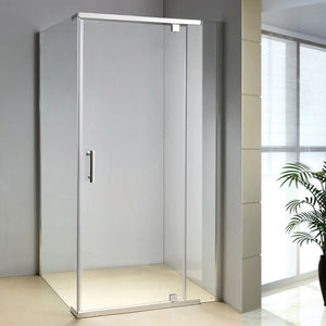 1200 x 700 x 1900mm Framed Safety Glass Pivot Door Shower Screen in CHROME