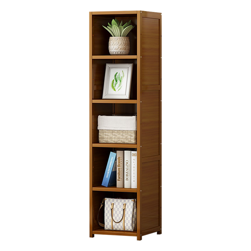 Bamboo 5-Shelf Bookcase – Tall Display Storage Rack Stand for Living Room, Bedroom or Home Organisation