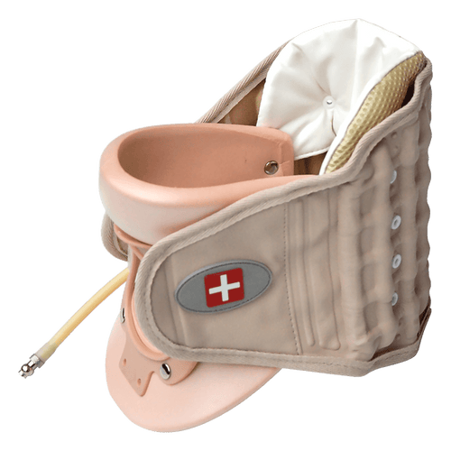 Neck Traction Air Decompression Support Brace Cervical Collar Hand Pump