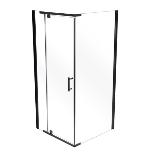 1200 x 900 x 1900mm Framed Safety Glass Pivot Door Shower Screen in Black