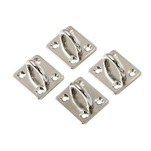 4X M6 304 Stainless Steel Oblong Pad Eye Plate Marine Hardware Staple Hook