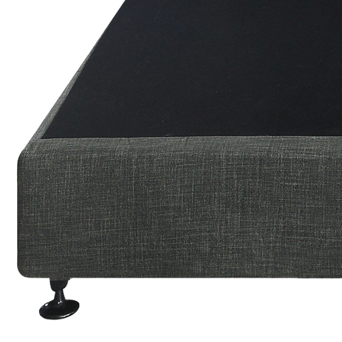 King Single Slatted Ensemble Bed Base - Platinum Graphite Linen Breathable Cover