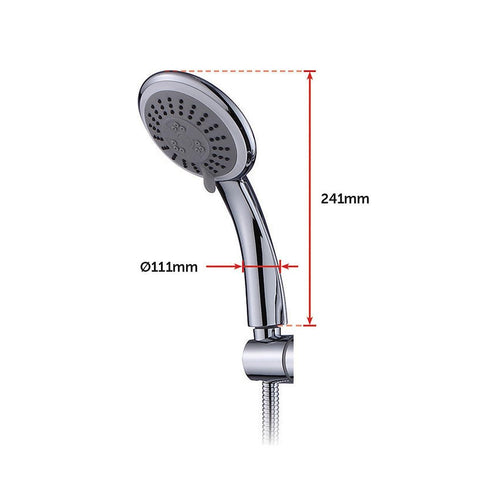 WELS 8" Chrome Rain Shower Dual Rounded Heads Set with Handheld