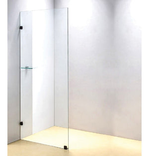 80 x 210cm Frameless 10mm Safety Glass Shower Screen BLACK