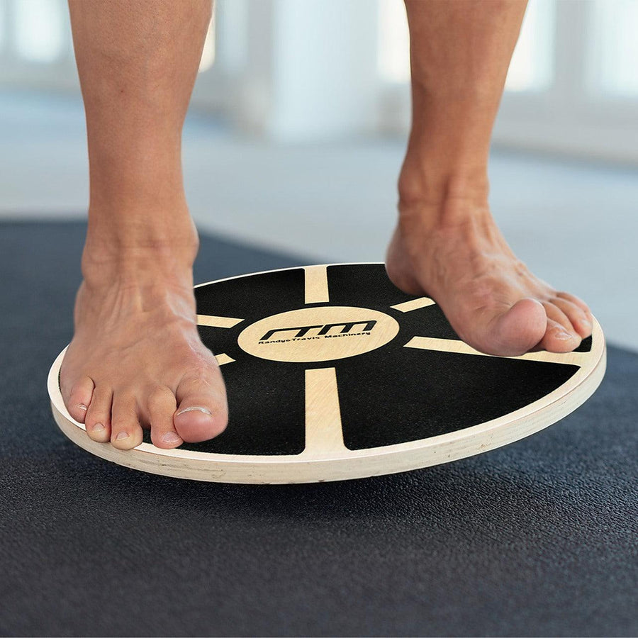 Heavy Duty 15.5" Wooden Balance Board with Non-Slip Pad Fitness 