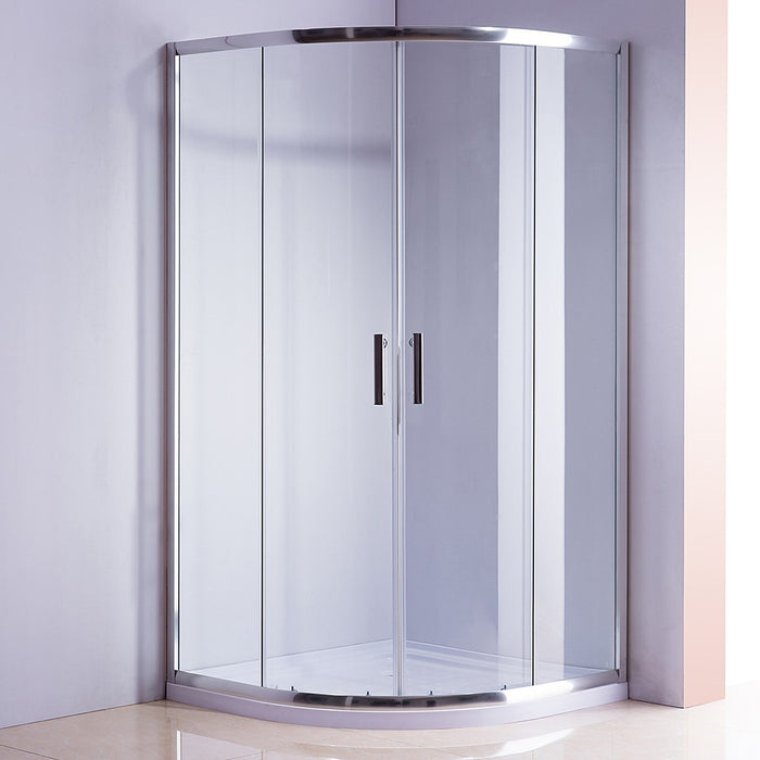 90 x 90cm Rounded Sliding 6mm Curved Shower Screen in Chrome