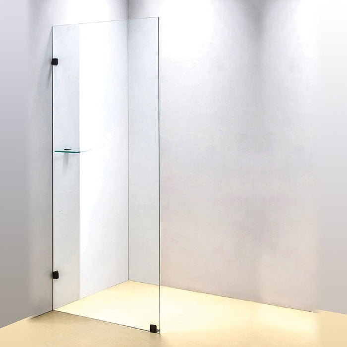 90 x 200cm Frameless 10mm Safety Glass Shower Screen BLACK