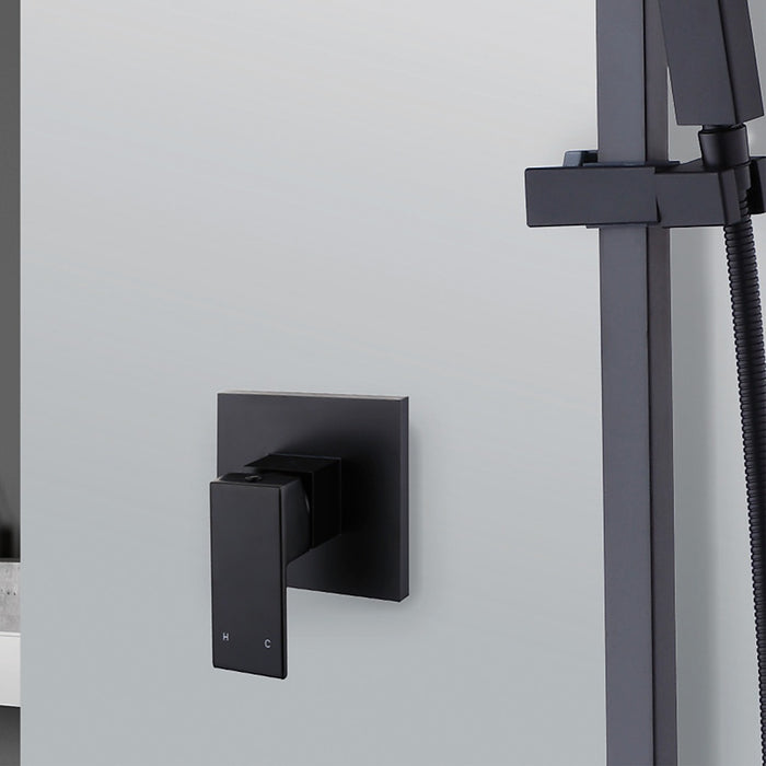 Polished Black Bathroom Shower Wall Mixer w/ WaterMark