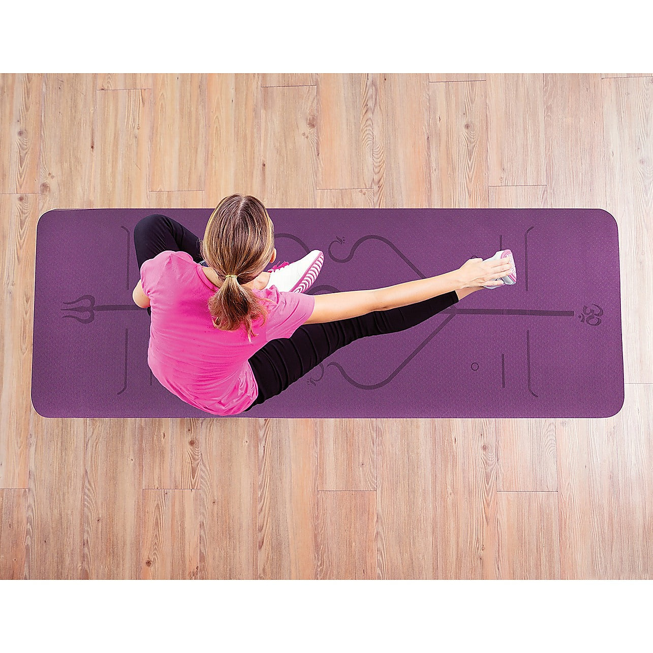 8mm TPE Yoga Mat Exercise Fitness Gym Pilates Non Slip Dual Layer - Sports  & Fitness > Pilates Toning & Yoga