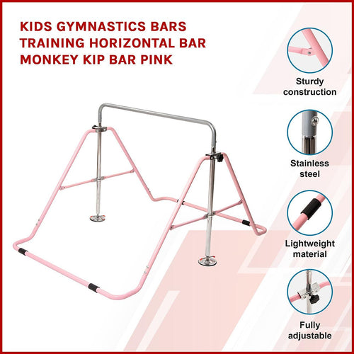 Pink Kids Gymnastics Bars Training Horizontal Bar Monkey Kip Bar