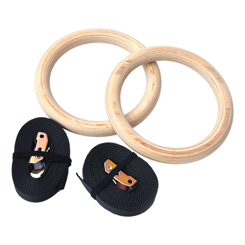 235mm Wooden Gymnastic Rings – Premium Olympic-Style Strength Training & Fitness Equipment