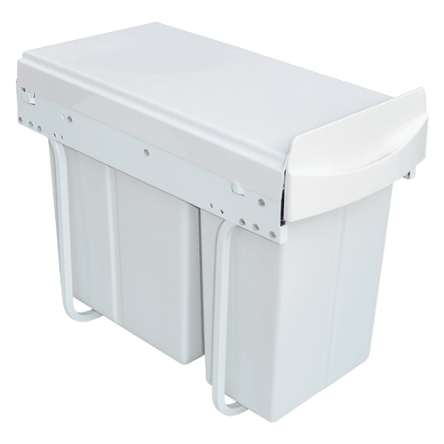 Kitchen Double Slide Pull Out Bin for Garbage Rubbish Waste 10L+20L