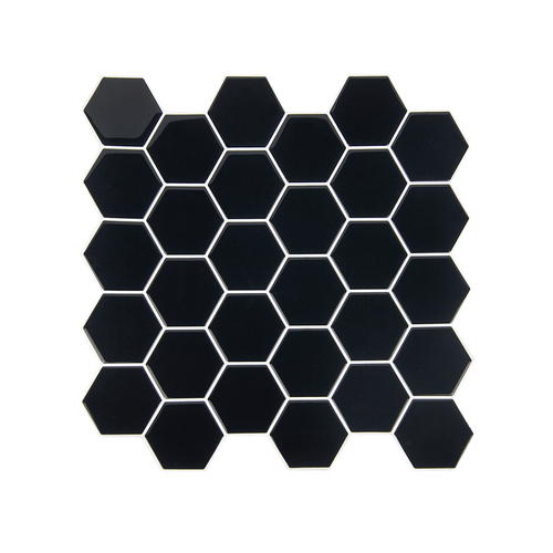Tiles 3D Peel and Stick Wall Tile Hexagonal Mosaic Black 10 Sheets