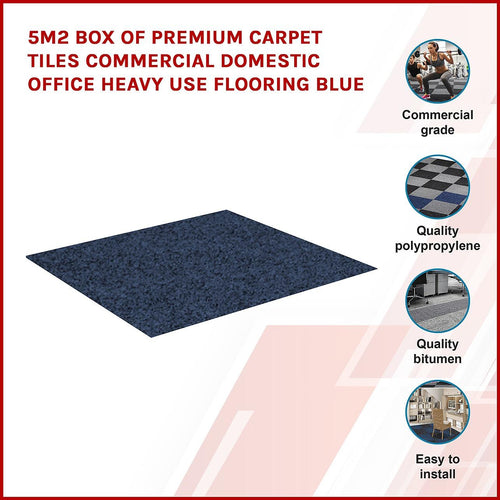 5m2 Premium Carpet Tile Flooring in Blue