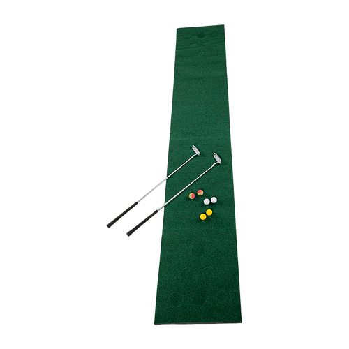 Golf Beer Pong Game Toy Set Green Golf Putting Matt with 2 Putters, 6 Balls