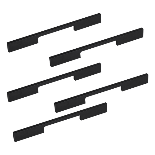 5 x 160mm Kitchen Cabinet Cupboard Door Drawer Handles Square Black Furniture Pulls