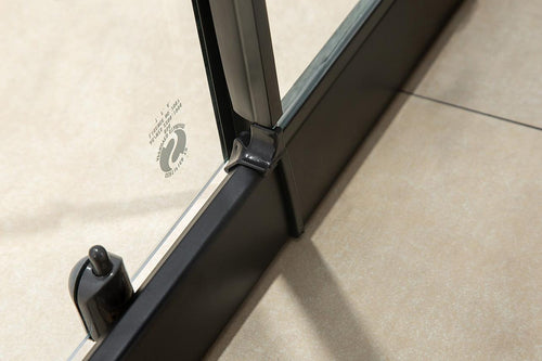 1400-1600mm Sliding Door Safety Glass Shower Screen Black By Della Francesca