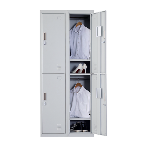 2x2 Door Grey Metal Locker – Secure Storage with Padlock-operated