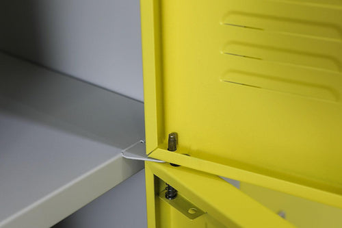 Grey with Yellow Door 12-Door Locker for Office Gym Shed School Home Storage - 3-Digit Combination Lock