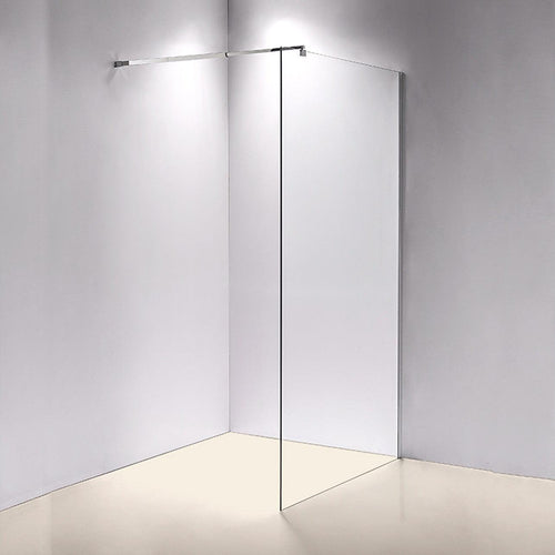 100 x 210cm Frameless 10mm Safety Glass Shower Screen in Square CHROME