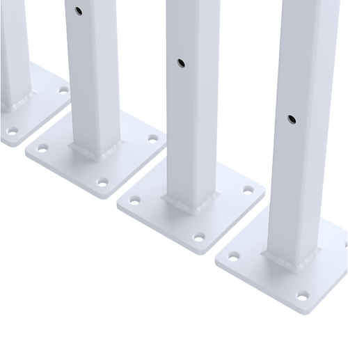 20cm Floating Shelf Brackets Industrial Metal Shelving Supports 4-Pack - White