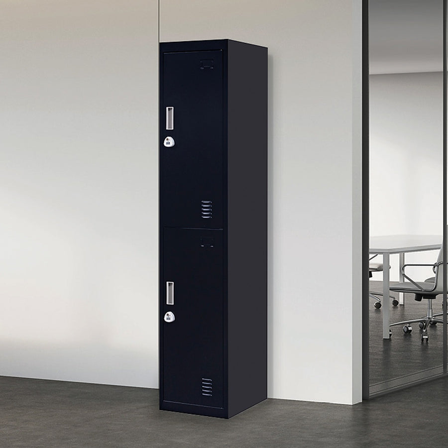 2-Door Black Locker Cabinet 3-Digit Combination Lock – Secure & Durable