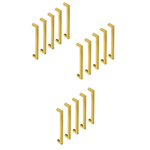 15 x Brushed Brass Drawer Pulls Kitchen Cabinet Handles - Gold Finish 192mm