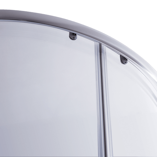 90 x 90cm Rounded Sliding 6mm Curved Shower Screen with Base in Chrome
