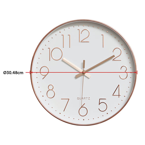 Modern Rose Gold Wall Clock – Silent Quartz Battery-Operated Design for Home & Office