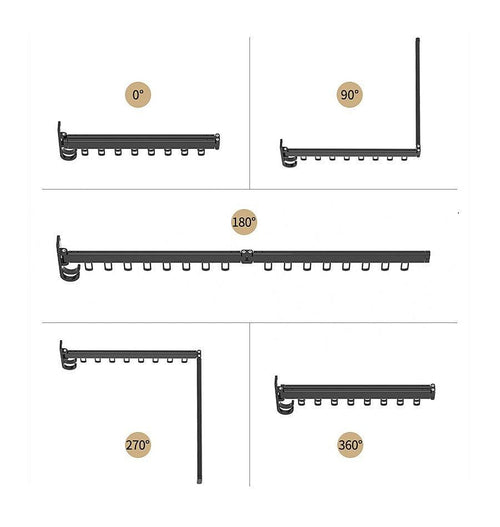 Foldable Wall Hanging Clothes Drying Rack Clothes Balcony Retractable Hanger