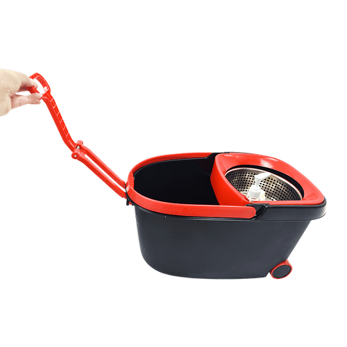 Spin Rotating Mop and Bucket Set with Wheels and 4 Microfibre Mop Heads