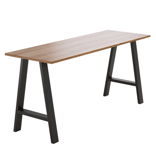 2x Rustic Dining Table Legs Industrial Vintage 71cm - Black